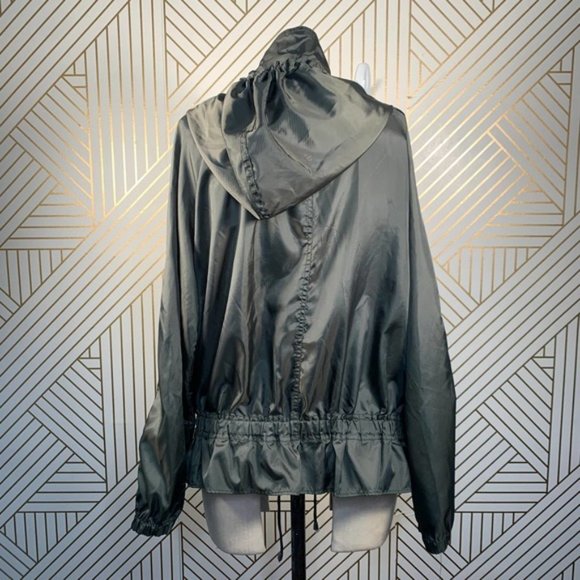 FREE PEOPLE Ripstop Green Windbreaker Parachute Jacket Large - Picture 4 of 4